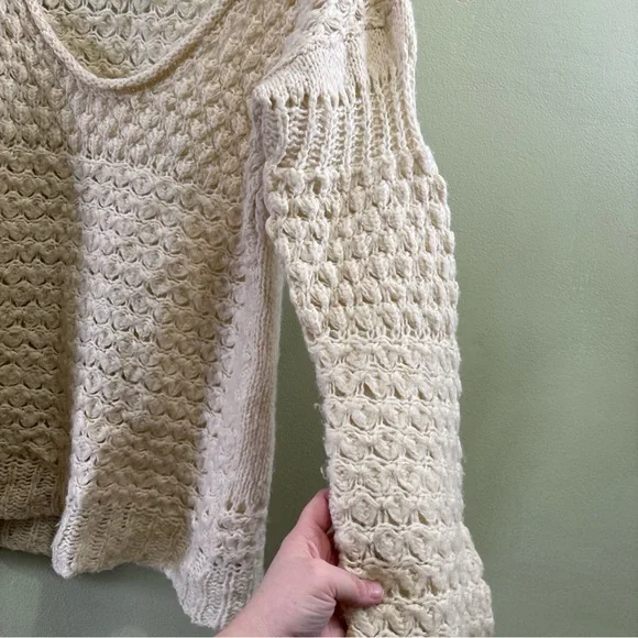 Free People Crashing Waves Pullover Sweater Mint Size Small Oversized - Picture 6 of 8